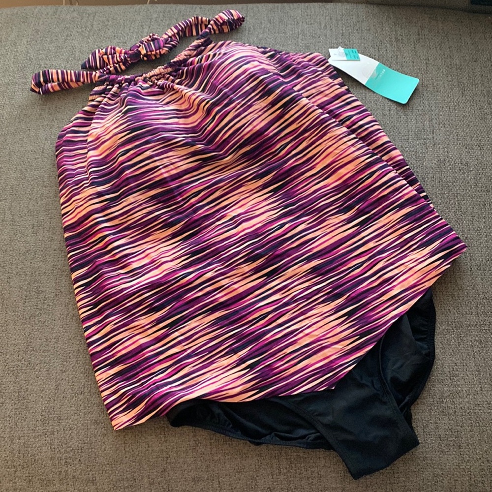 Sea & Sand Beachwear Halter top Tankini swim suit.